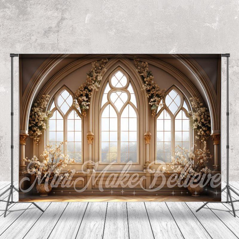 Aperturee - White Flowers Moslem Door And Window Photo Backdrop