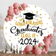 Aperturee - White Gold Cap Class 2024 Round Graduation Backdrop