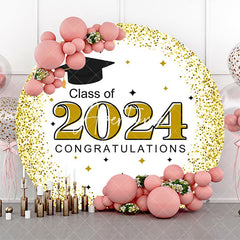 Aperturee - White Gold Class 2024 Round Congrats Grad Backdrop