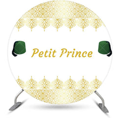 Aperturee - White Gold Green Fez Hat Petit Prince Round Backdrop