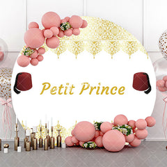 Aperturee - White Gold Red Fez Hat Petit Prince Round Backdrop