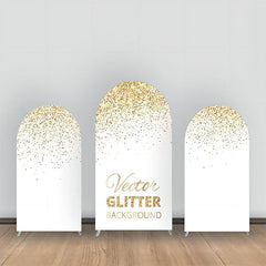 Aperturee - White Gold Vector Glitter Party Arch Backdrop Kit