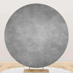 Aperturee - White Gray Abstract Texture Circle Birthday Backdrop