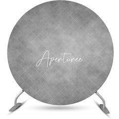 Aperturee - White Gray Abstract Texture Circle Birthday Backdrop