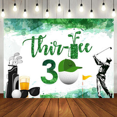 Aperturee - White Green Golf Field 30th Birthday Party Backdrop