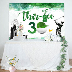 Aperturee - White Green Golf Field 30th Birthday Party Backdrop