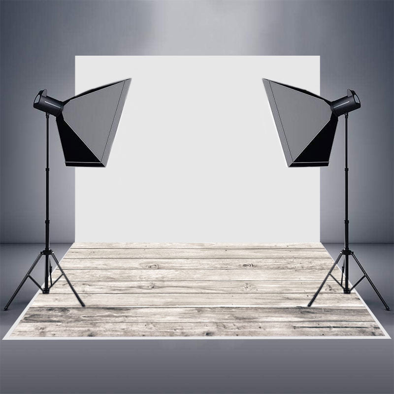 Aperturee - White Grey Wooden Photo Booth Rubber Floor Mat