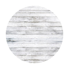 Aperturee - White Grey Wooden Round Backdrop For Birthday