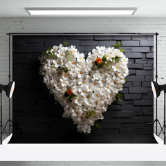 Aperturee - White Heart Magnolia Flowers Valentines Day Backdrop