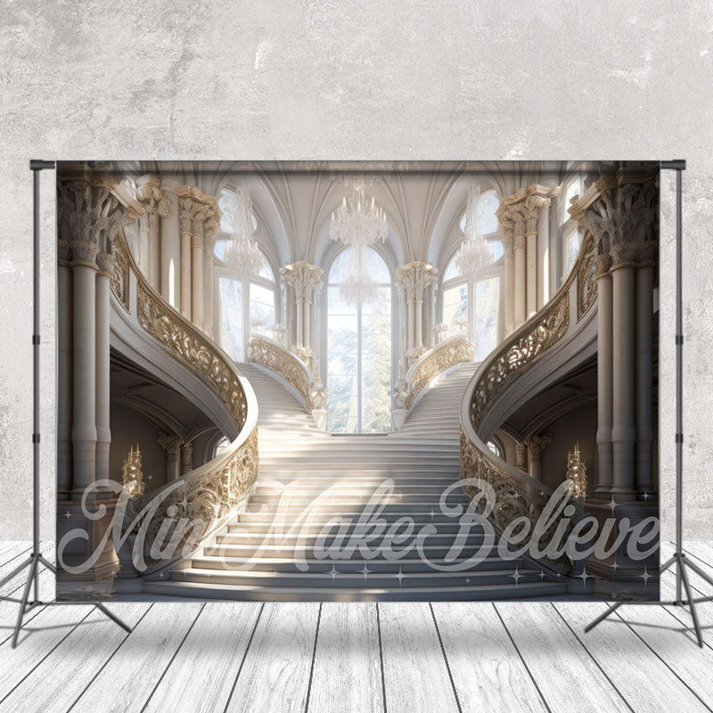 Aperturee - White Holy Palace Stair Window Architecture Backdrop