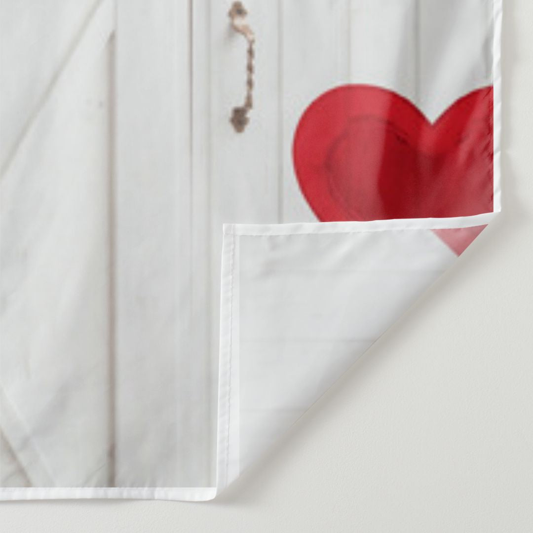 Aperturee - White Kitchen Red Heart Valentines Day Backdrop