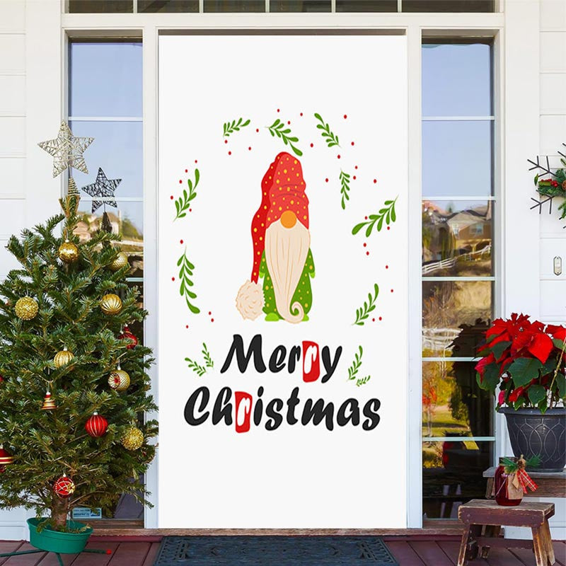 Aperturee - White Little Elf Simple Merry Christmas Door Cover