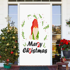 Aperturee - White Little Elf Simple Merry Christmas Door Cover