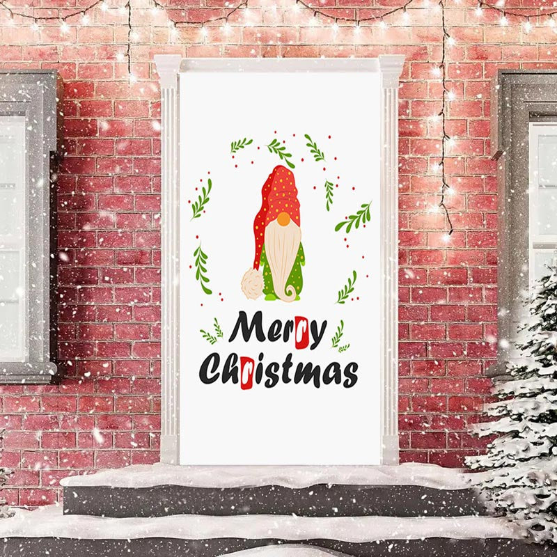 Aperturee - White Little Elf Simple Merry Christmas Door Cover