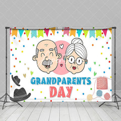 Aperturee - White Old Couple Happy Grandparents Day Backdrop