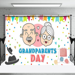 Aperturee - White Old Couple Happy Grandparents Day Backdrop