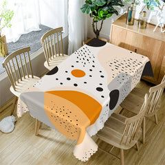 Aperturee - White Orange Prints Dots Modern Rectangle Tablecloth