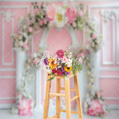 Aperturee - White Pink Luxury Wall Arch Floral Wedding Backdrop