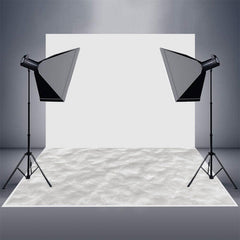 Aperturee - White Pleated Plush Photo Simple Rubber Floor Mat