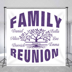 Aperturee - White Purple Tree Custom Family Reunion Backdrop