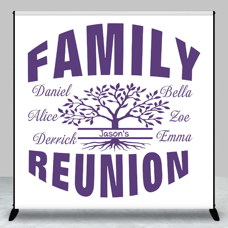 Aperturee - White Purple Tree Custom Family Reunion Backdrop