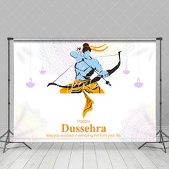 Aperturee - White Rama Crossbow Arrow Happy Dussehra Backdrop