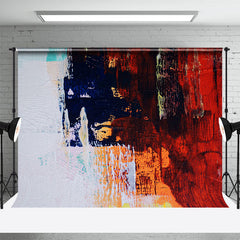 Aperturee - White Red Blue Abstract Graffiti Wall Photo Backdrop