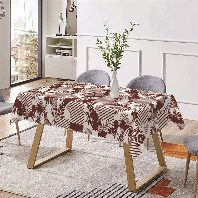 Aperturee - White Red Checkered Stripes Rectangle Tablecloth