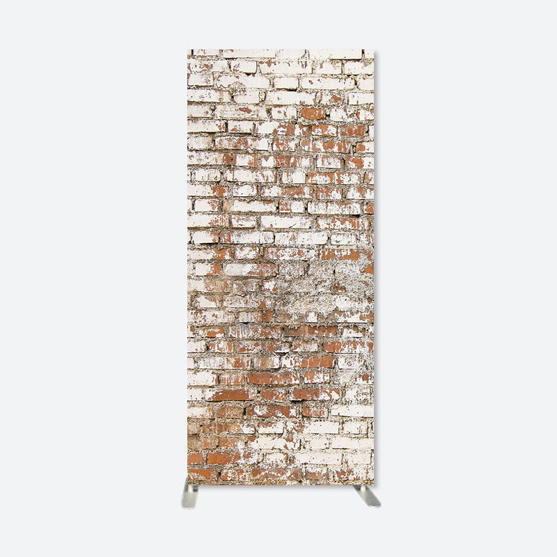 Aperturee - White Red Faded Brick Wall Rectangular Arch Backdrop