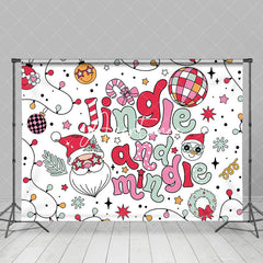 Aperturee - White Red Jingle And Mingle Merry Christmas Backdrop