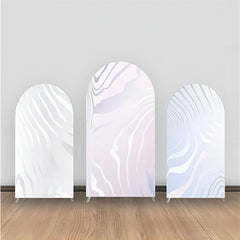 Aperturee - White Reflective Marble Texture Arch Backdrop Kit