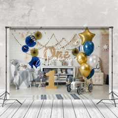 Aperturee - White Room Balloons 1st Birthday Cake Smash Backdrop