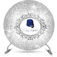 Aperturee - White Silver Blue Hat Petit Prince Round Backdrop