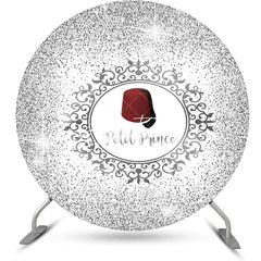 Aperturee - White Silver Red Hat Petit Prince Round Backdrop