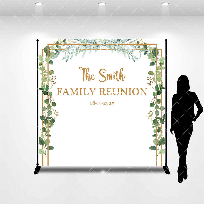 Aperturee - White Spring Plant Custom Family Reunion Backdrop