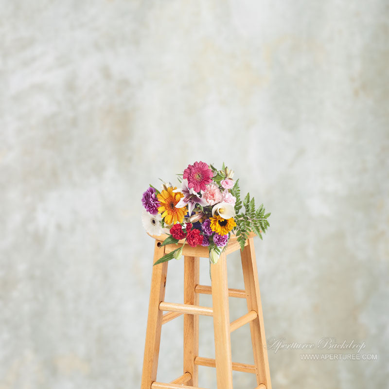 Aperturee - White Stucco Wall Texture Backdrop for Photo Studio