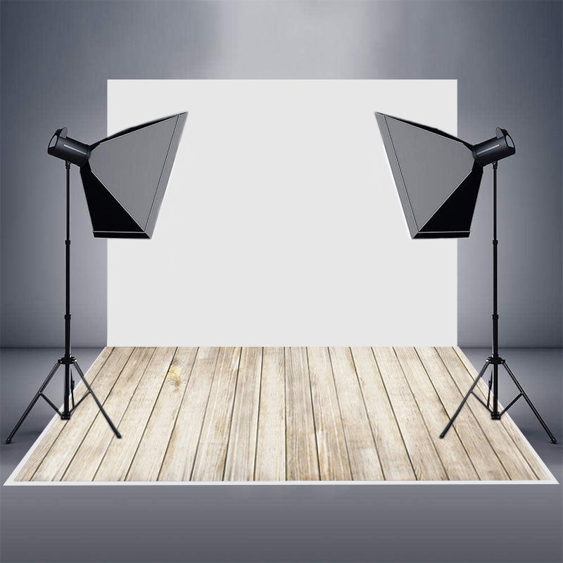 Aperturee - Village White Vertical Wood Board Rubber Floor Mat