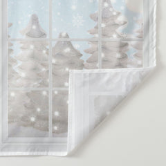 Aperturee - White Window And Snowy Tree Winter Scene Backdrop