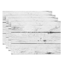 Aperturee - White Wood Plank Grain Texture Set Of 4 Placemats