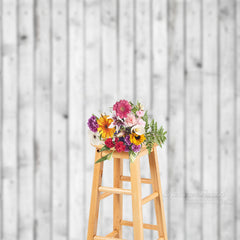 Aperturee - White Wood Plank Wall Texture Photography Backdrop