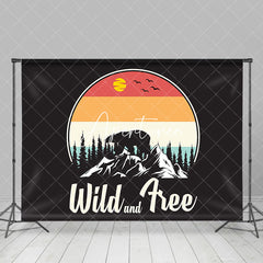 Aperturee - Wild And Free Mountain Forest Bear Sunset Backdrop