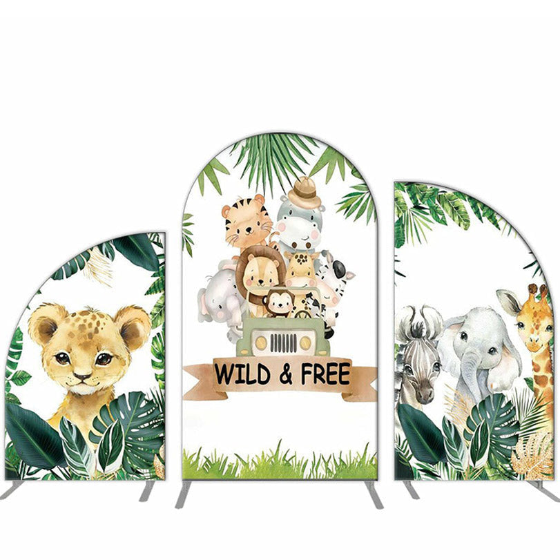 Aperturee Wild Free Animals Arch Backdrop Kit For Birthday Party