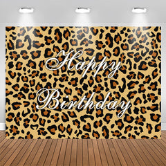 Aperturee - Wild Leopard Themed Happy Birthday Backdrop For Adult