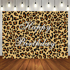 Aperturee - Wild Leopard Themed Happy Birthday Backdrop For Adult