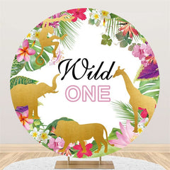 Aperturee Wild One Birthday Safari Round Backdrops for Kids