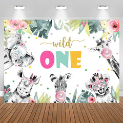 Aperturee - Wild One Safari Floral Boho 1st Birthday Backdrop