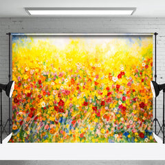 Aperturee - Wildflowers Oil Painting Cake Smash Photo Backdrop