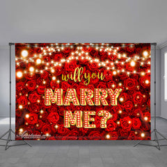 Aperturee - Will You Marry Me Rose Happy Valentine Backdrop