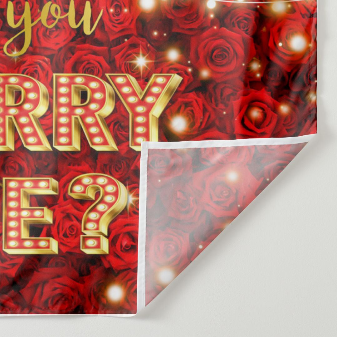 Aperturee - Will You Marry Me Rose Happy Valentine Backdrop