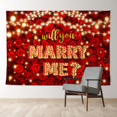 Aperturee - Will You Marry Me Rose Happy Valentine Backdrop